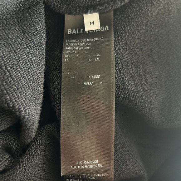 Balenciaga Black & Grey Liquified Logo Hoodie - Picture 3 of 6